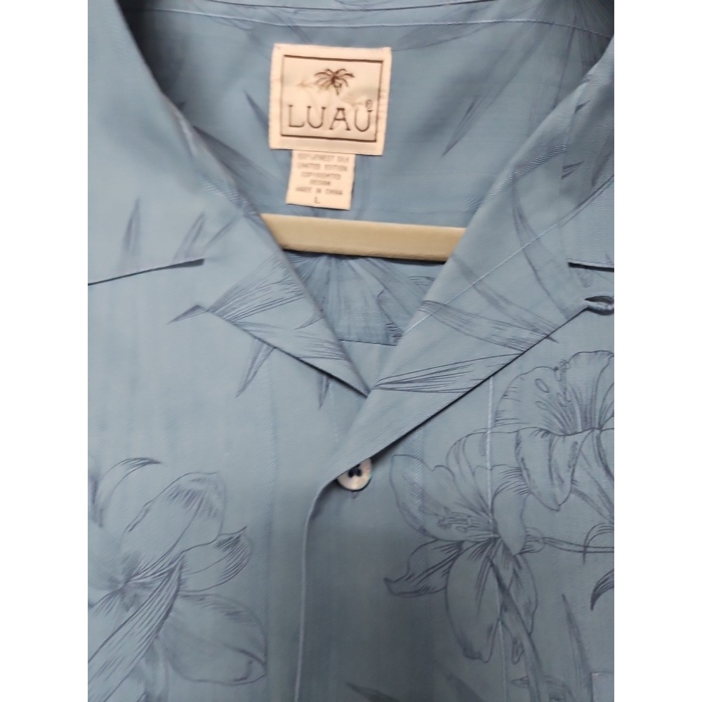 Luau Hawaiian  Silk Shirt Mens Large  Luau Party Vacation Sunset Island Cruise